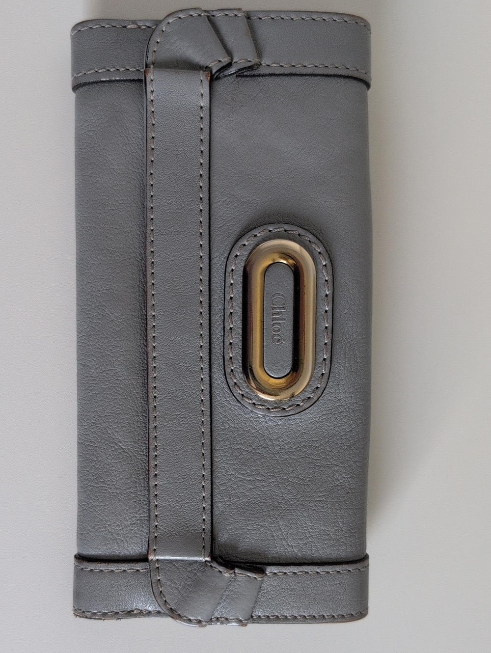 Chloe Gray Leather Continental Wallet